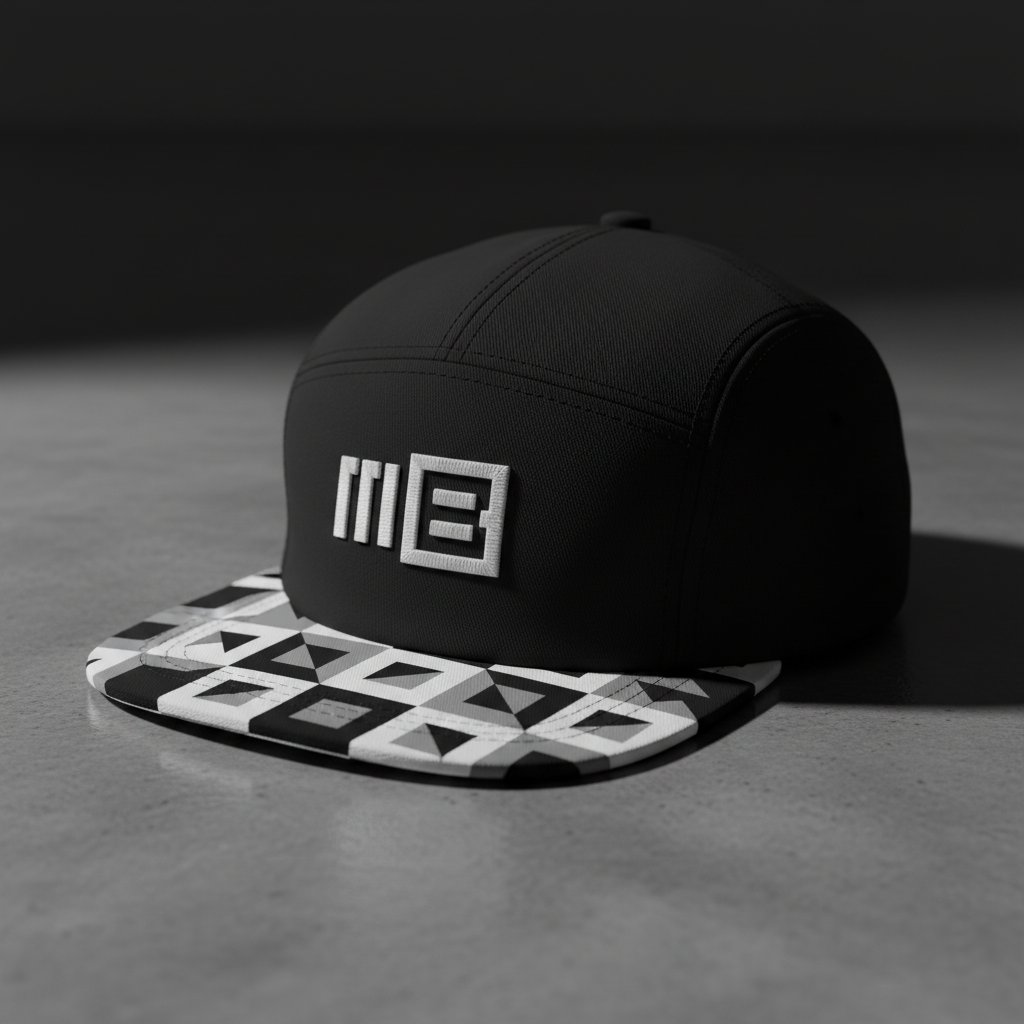 5-panel cap with pattern under the brim